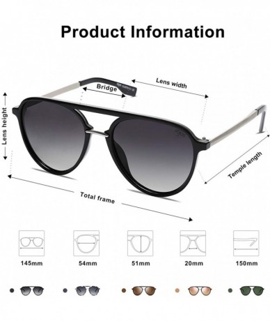 Aviator Oversized Polarized Sunglasses for Women Men Aviator Ladies Shades SJ2078 - C1 Black Frame/Gradient Grey Lens - CD18A...