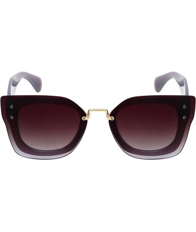 Oversized Oversized Square Frame Sunnies with Flat Lens 32173TT-FLOCR - Jelly Purple - CV12K7JZNBB $18.67