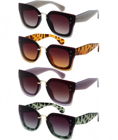 Oversized Oversized Square Frame Sunnies with Flat Lens 32173TT-FLOCR - Jelly Purple - CV12K7JZNBB $18.67