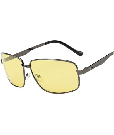 Goggle Men's Night vision goggles Polarized Sunglasses Full frame dark glasses - Gun Grey/Yellow - CV12DR68TZN $23.07