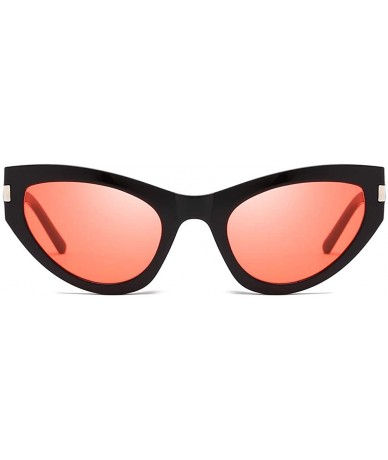 Oval Women Sunglasses Retro Black Grey Drive Holiday Oval Non-Polarized UV400 - Black Red - CZ18R6XX5SH $16.23