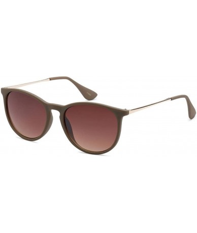 Round Matte Sunglasses - Matte Brown - CZ18DOE6HZ3 $18.90