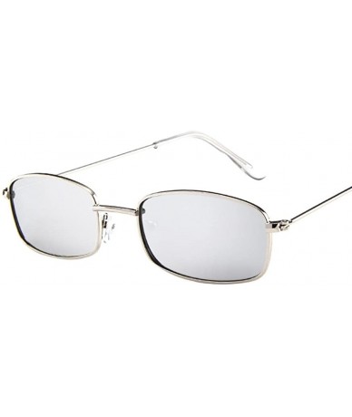 Square Small Rectangle Sunglasses For Women Metal Frame Mirrored Lens - G - CM18DWCZMY9 $15.83