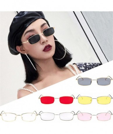 Square Small Rectangle Sunglasses For Women Metal Frame Mirrored Lens - G - CM18DWCZMY9 $15.83