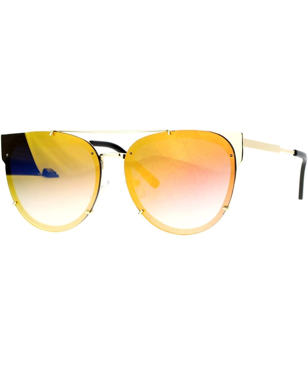 Wayfarer Retro Flat Lens Unique Raw Edge Metal Horn Rim Sunglasses - Gold Orange - CM12GOHHLS3 $23.64