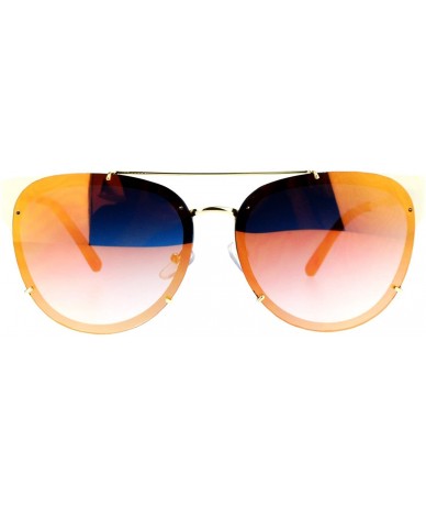 Wayfarer Retro Flat Lens Unique Raw Edge Metal Horn Rim Sunglasses - Gold Orange - CM12GOHHLS3 $23.64