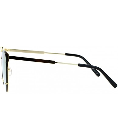 Wayfarer Retro Flat Lens Unique Raw Edge Metal Horn Rim Sunglasses - Gold Orange - CM12GOHHLS3 $23.64