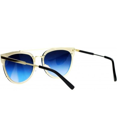 Wayfarer Retro Flat Lens Unique Raw Edge Metal Horn Rim Sunglasses - Gold Orange - CM12GOHHLS3 $23.64