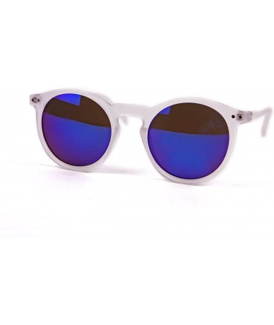 Round Retro Fashion Round Frame Sunglasses P2122 - Clear - CJ11SMV7Z3V $17.80