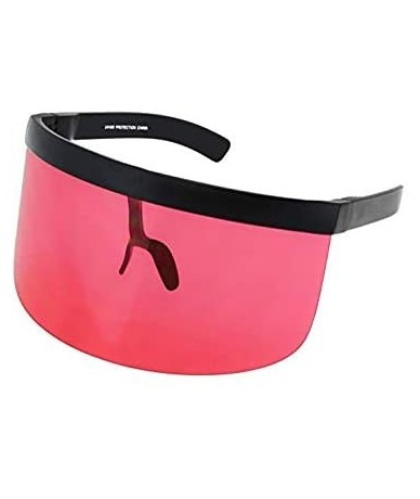 Shield Futuristic Oversize Shield Visor Sunglasses Flat Top Mirrored Mono Lens 172mm - Yellow and Red - C318IH6NUSN $45.40