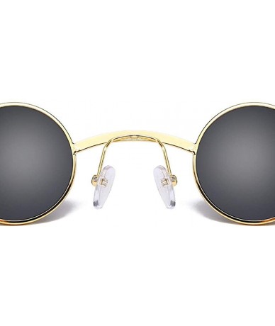 Round Sunglasses New Fashion Small Metal Round Frame Color Coating Mirror UV400 6 - 5 - CS18YZWM5AA $18.23