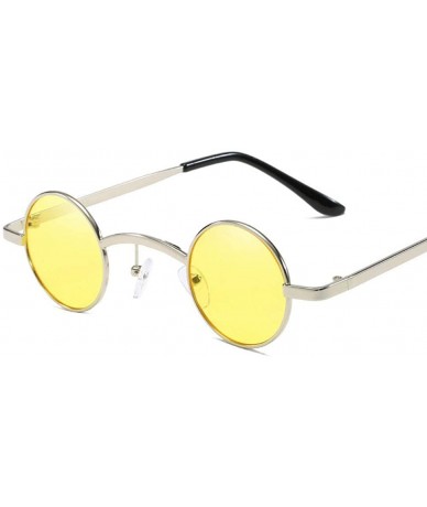 Round Sunglasses New Fashion Small Metal Round Frame Color Coating Mirror UV400 6 - 5 - CS18YZWM5AA $18.23