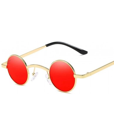 Round Sunglasses New Fashion Small Metal Round Frame Color Coating Mirror UV400 6 - 5 - CS18YZWM5AA $18.23