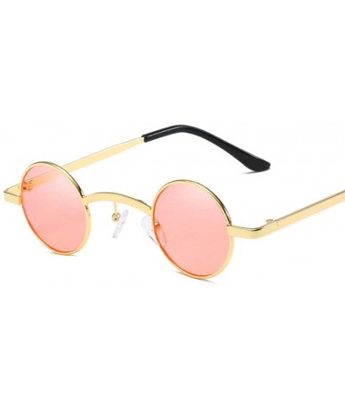 Round Sunglasses New Fashion Small Metal Round Frame Color Coating Mirror UV400 6 - 5 - CS18YZWM5AA $18.23