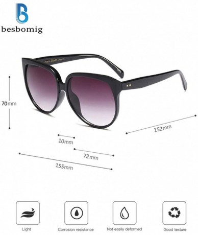 Oversized Women Retro Sunglasses Eyewear Vintage UV400 Gradient Shades Large Frame - CE18OWCA05Q $28.92