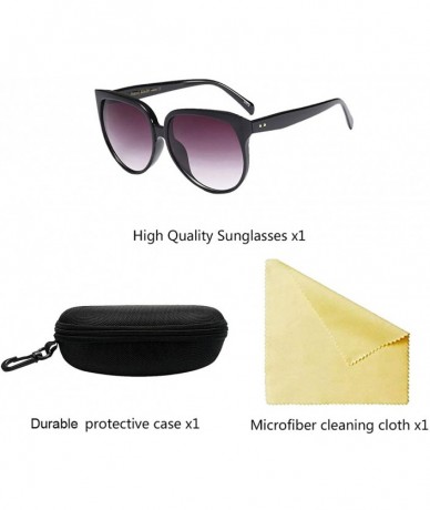 Oversized Women Retro Sunglasses Eyewear Vintage UV400 Gradient Shades Large Frame - CE18OWCA05Q $28.92