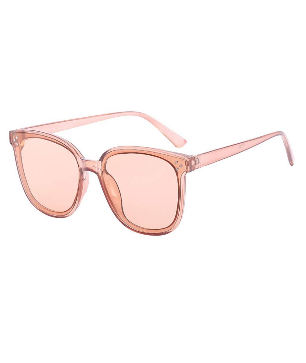 Goggle Chic Retro Polarized Sunglasses for Women Men UV400 Protection Driving Outdoor Square Eyewear - Pink - C318RI8H8IX $24.86