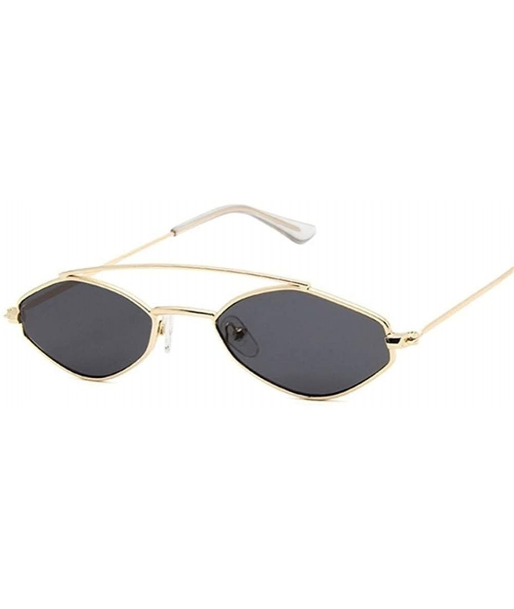 Cat Eye Women Cat Eye Sunglasses Cute Sexy Summer Retro Small Frame Black Red Cateye Sun Glasses - Goldgray - C2198XLW744 $20.92