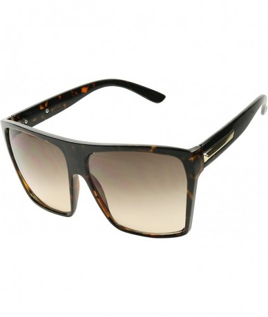 Square Trapezoid Oversize Oceanic Sunglasses - Tortoise Frame- Brown Gradient Lens - CM18GO0YX2Z $23.78