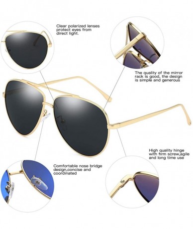 Round Premium Military Polarized Sunglasses Protection - Gold Frame/Gray Lens - C318KDQ962I $25.17