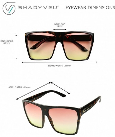 Square Trapezoid Oversize Oceanic Sunglasses - Tortoise Frame- Brown Gradient Lens - CM18GO0YX2Z $23.78