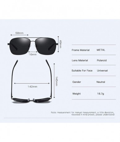 Square Polarized Sunglasses anti-glare polarized square driving Sunglasses - D - C518QR74HC4 $59.64