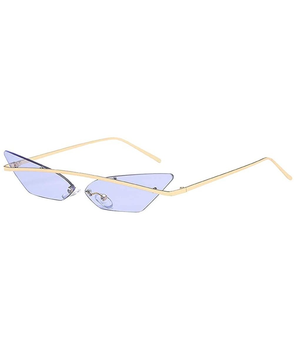 Rimless Women Man Fashion Vintage Irregular Shape Sunglasses Small Frame Retro Unisex Eyewear Sunglasses - CY18SRYGZSM $16.50