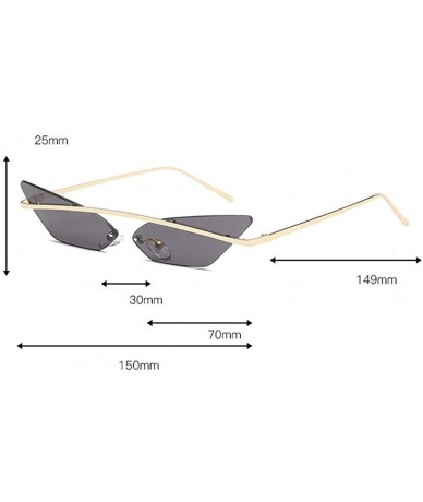 Rimless Women Man Fashion Vintage Irregular Shape Sunglasses Small Frame Retro Unisex Eyewear Sunglasses - CY18SRYGZSM $16.50