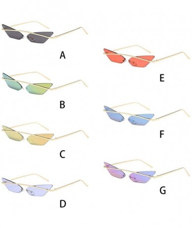 Rimless Women Man Fashion Vintage Irregular Shape Sunglasses Small Frame Retro Unisex Eyewear Sunglasses - CY18SRYGZSM $16.50