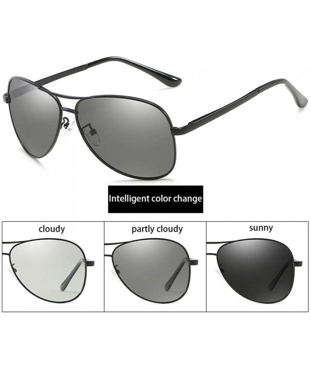 Goggle Polarized Sunglasses Men Polarized Sunglasses for Driving Eyeglasses for Famale Black Silver-Gray - CU194O0OIAY $50.95