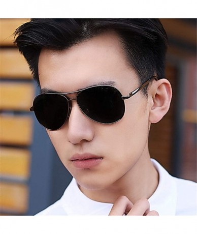 Goggle Polarized Sunglasses Men Polarized Sunglasses for Driving Eyeglasses for Famale Black Silver-Gray - CU194O0OIAY $50.95