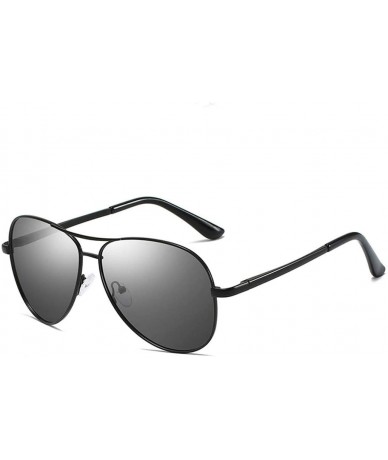 Goggle Polarized Sunglasses Men Polarized Sunglasses for Driving Eyeglasses for Famale Black Silver-Gray - CU194O0OIAY $50.95