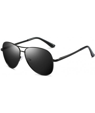 Goggle Polarized Sunglasses Men Polarized Sunglasses for Driving Eyeglasses for Famale Black Silver-Gray - CU194O0OIAY $50.95