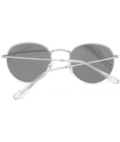 Oversized Small Unisex Classic Vintage Round Mirror Lens Polarized Sunglasses LK1702 3447 - Silver/Silver - C412O5O4QC2 $25.87