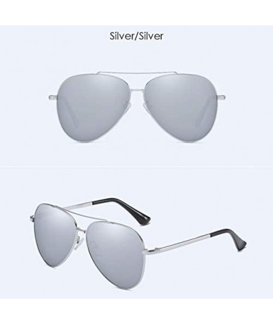 Aviator Sunglasses Men's Polarizing Sunglasses Classic Toad Lens Polarizing Sunglasses Driving - C - CC18QS0D0RH $60.08