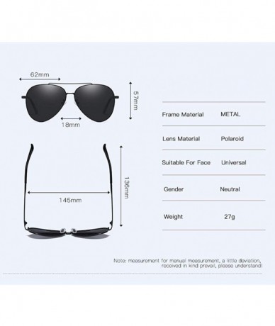 Aviator Sunglasses Men's Polarizing Sunglasses Classic Toad Lens Polarizing Sunglasses Driving - C - CC18QS0D0RH $60.08