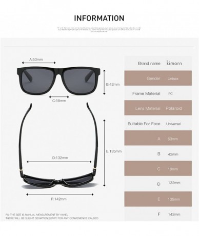 Wayfarer Polarized Sunglasses For Men or Women Square Shape Retro Sun Glasses K0585 - Matte Brown - CZ18004NHS0 $23.60