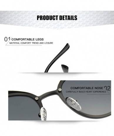 Square Metal Square Sunglasses-Polarized Classic Shade Glasses-Fashion Plastic Frame - A - CM190EEDGIG $62.18