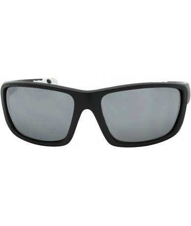 Sport Men's Full Frame Sports Sunglasses with Color Mirrored Lens 570058/REV - Matte Black+white - CM1271CE2X7 $19.70