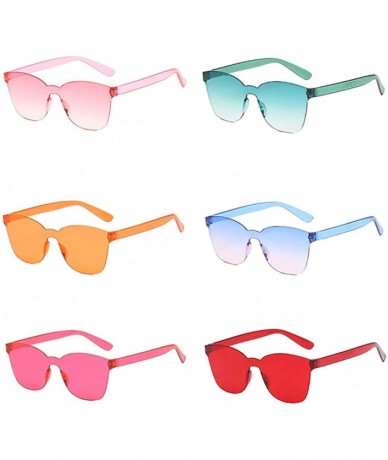 Square Unisex Fashion Sunglasses Retro Sunglasses Solid Color Square Sunglasses Beach Frameless Siamese Sunglasses - J - C619...