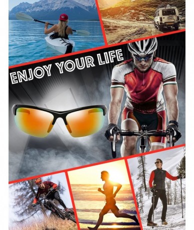 Rimless Designer Fashion Sports Sunglasses for Baseball Cycling Fishing Golf Superlight Frame - S501-shiny Black - CA18EM5HYM...