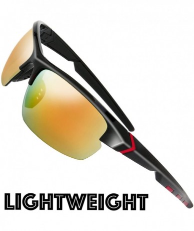 Rimless Designer Fashion Sports Sunglasses for Baseball Cycling Fishing Golf Superlight Frame - S501-shiny Black - CA18EM5HYM...