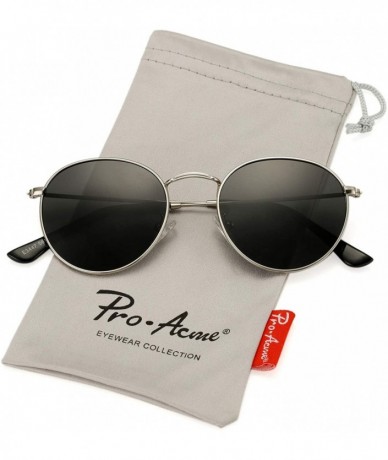 Sport Small Round Metal Polarized Sunglasses for Women Retro Designer Style - Silver Frame/Smoke Lens - CH18UQ66D6C $29.87