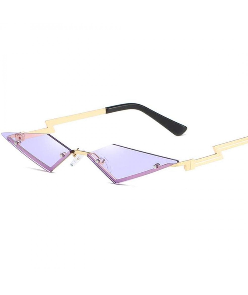 Goggle Luxury Cat Eye Sunglasses Women Female Triangle Sun Glasses Vintage Ladies Eyeglasses Metal Frame (B) - B - CZ194UZ6HL...