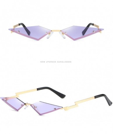 Goggle Luxury Cat Eye Sunglasses Women Female Triangle Sun Glasses Vintage Ladies Eyeglasses Metal Frame (B) - B - CZ194UZ6HL...