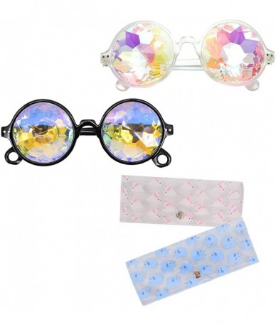 Goggle Kaleidoscope Rave Glasses Rainbow Prism Sunglasses Goggles - Black&transparency - C618U0DZH2D $23.16