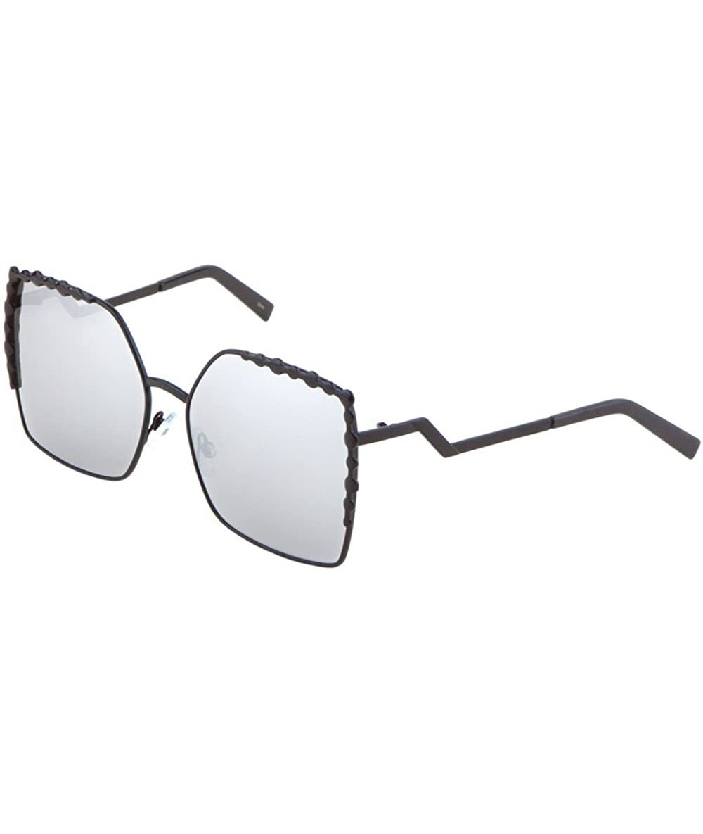 Square Oversized Butterfly Sunglasses Gold Rim Metal Bridge Unisex Fashion Eyewear - Black/Silver - CZ182IMHHHW $19.71