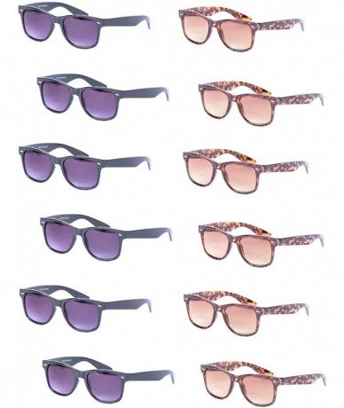 Wayfarer The Sophisticator" Wholesale Bifocal Reading Sunglasses (12 Pair Included!) - Black/Tortoise - CJ182YSM950 $93.27