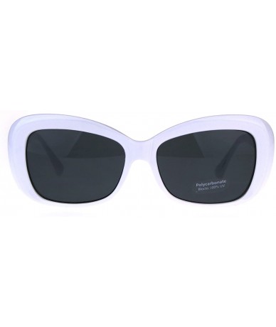 Rectangular Womens Rectangular Mod Thick Plastic 20s Style Retro Sunglasses - White Black - CD189IUU0C0 $18.29