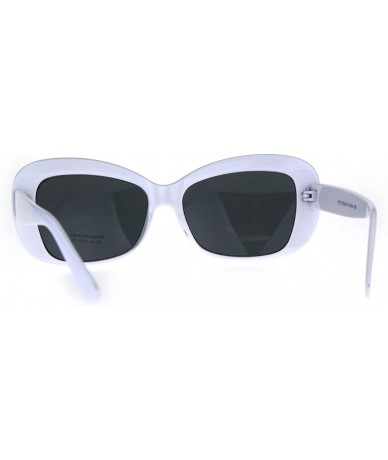 Rectangular Womens Rectangular Mod Thick Plastic 20s Style Retro Sunglasses - White Black - CD189IUU0C0 $18.29